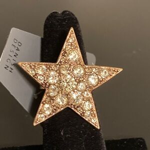 Pilgrim Gold Crystal Star Brooch Adjustable